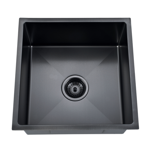 Single Sink Nth 440X440 Matt Black Stainless Steel