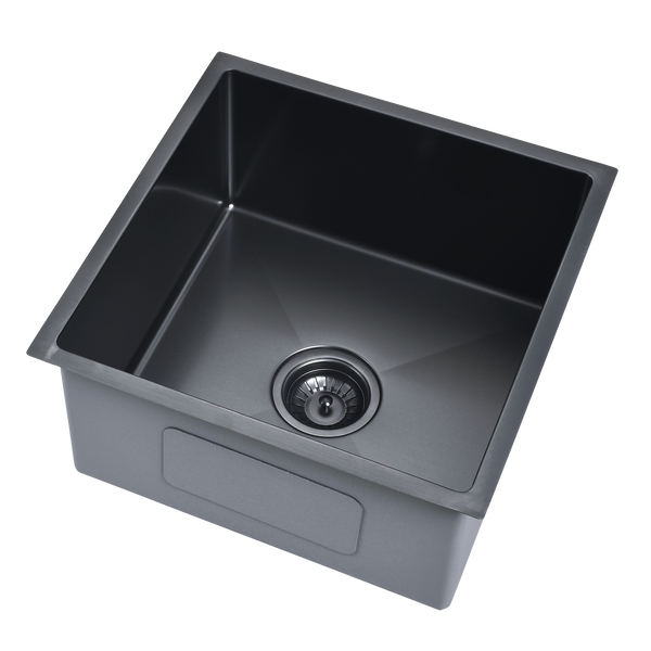 Single Sink Nth 440X440 Matt Black Stainless Steel
