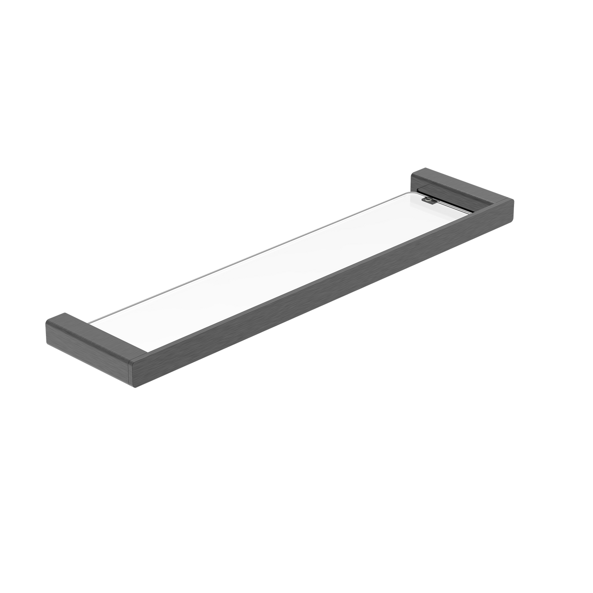 Glass Shower Shelf 558 Brushed Gun Metal
