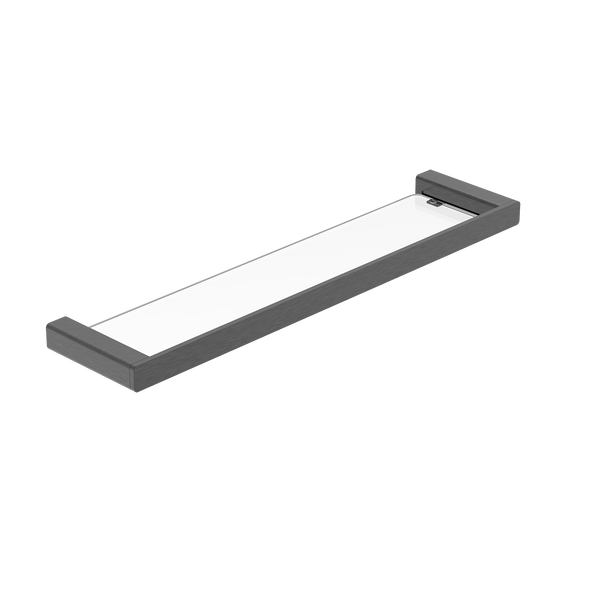 Glass Shower Shelf 558 Brushed Gun Metal