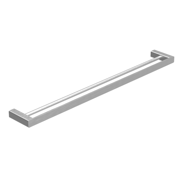 Double Towel Rail 600 Brushed Nickel