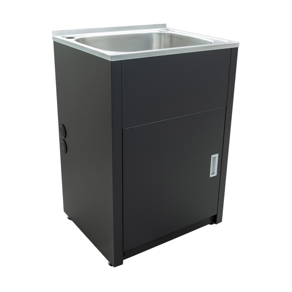 Single Trough & Cab 1TH 610x510 Stainless Steel Matt Black