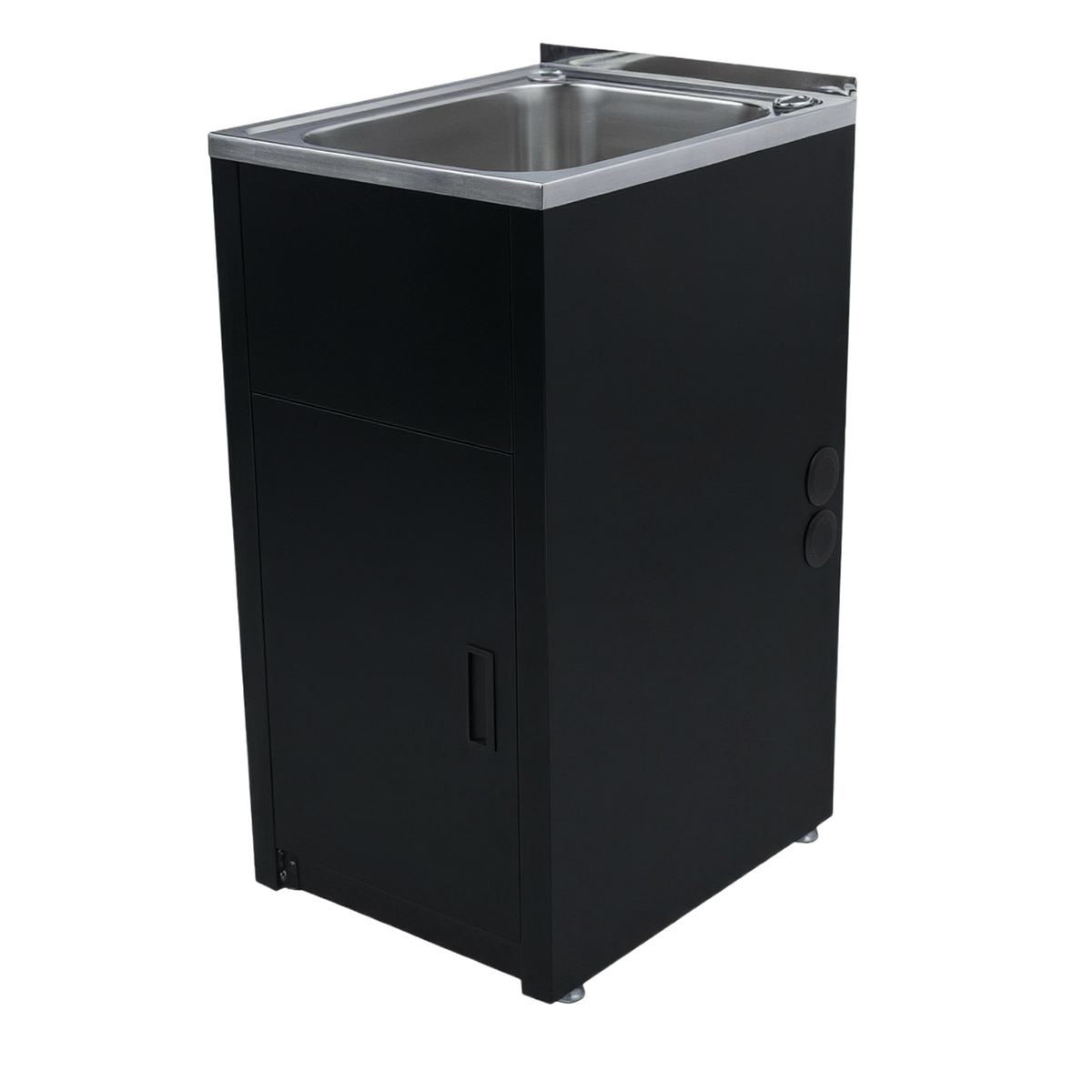 Single Trough & Cab 1TH 453x557 Stainless Steel Matt Black