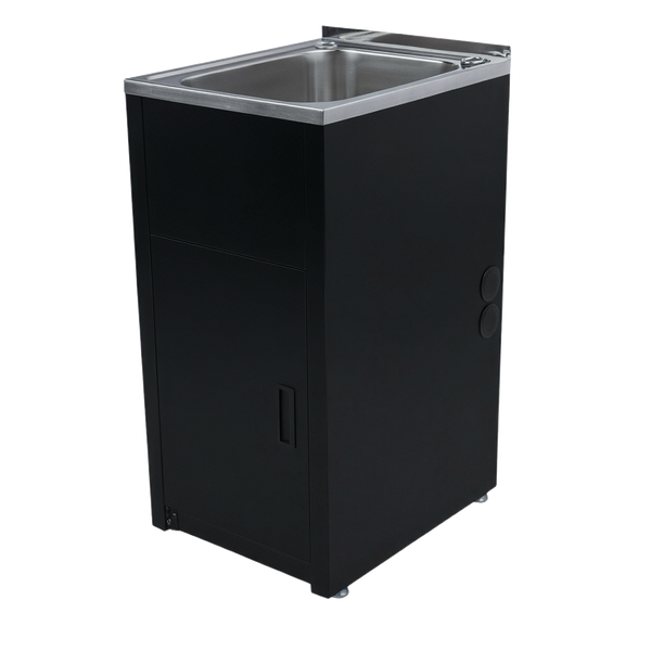 Single Trough & Cab 1TH 453x557 Stainless Steel Matt Black