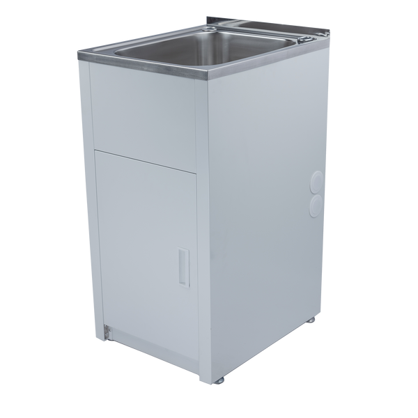 Single Trough & Cab 1TH 453x557 Stainless Steel White