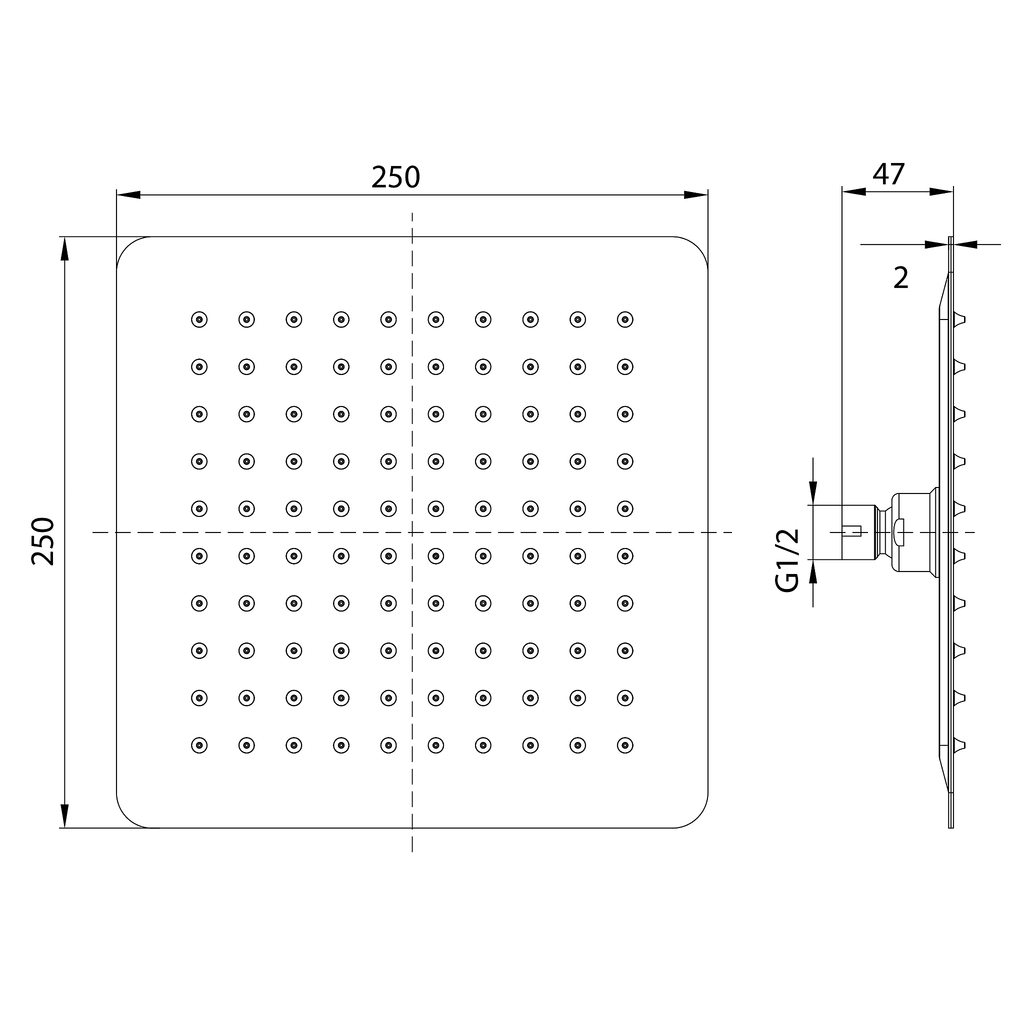 Shower Head 250 Brushed Nickel