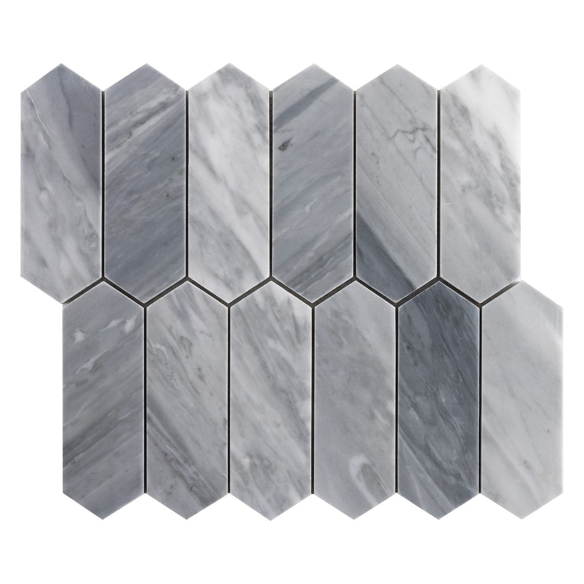 Natural Marble Grey Carrara Picket Honed Mosaic