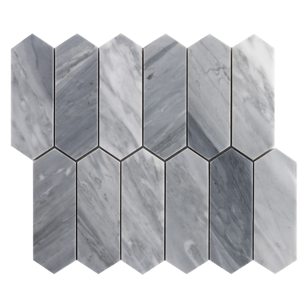 Natural Marble Grey Carrara Picket Honed Mosaic