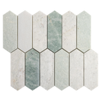 Natural Marble Orient Green Picket Honed Mosaic