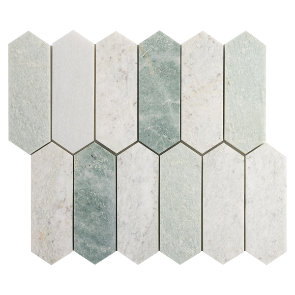 Natural Marble Orient Green Picket Honed Mosaic
