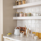 White Structured Satin Tile - lifestyle view