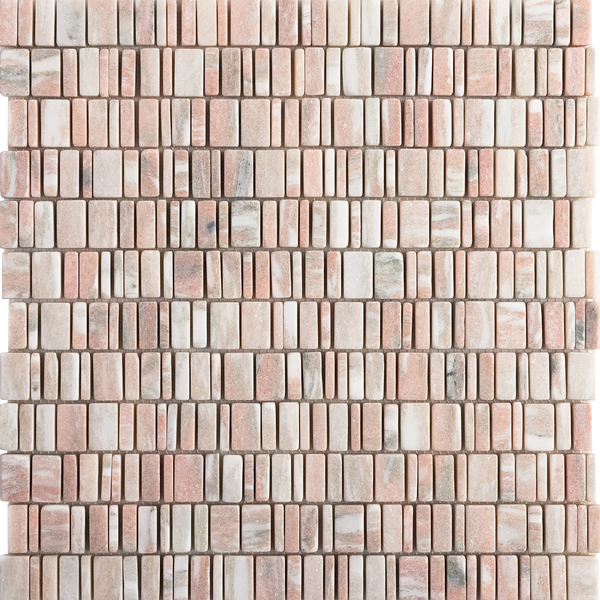 Natural Marble Norwegian Rose Tumbled Mosaic