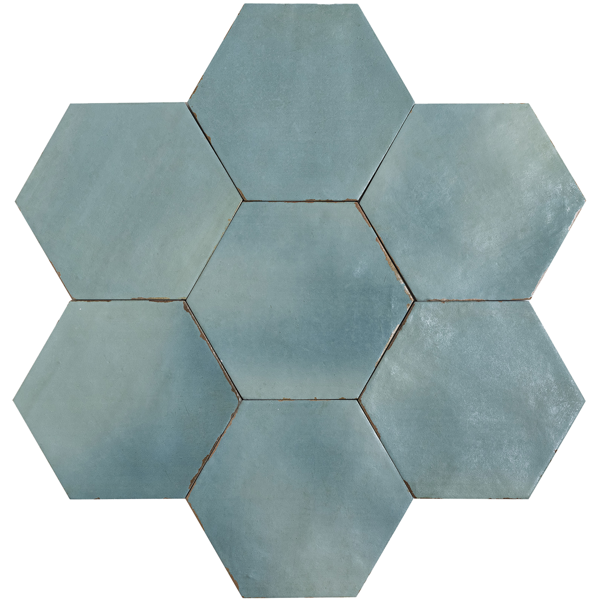 Capri Hexagon Blue Bettina Structured Matt Tile
