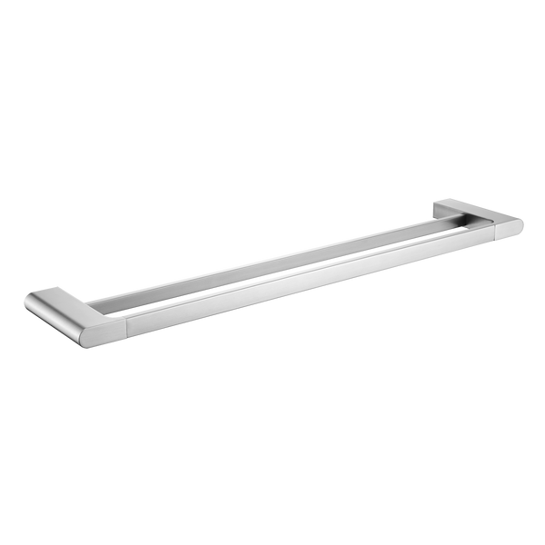 Double Towel Rail 600 Brushed Nickel