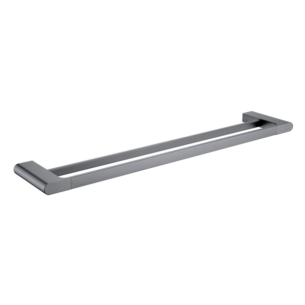 Double Towel Rail 600 Brushed Gun Metal