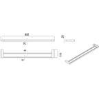 Double Towel Rail 800 Matt Black