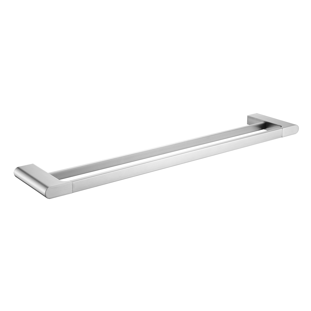 Double Towel Rail 800 Brushed Nickel
