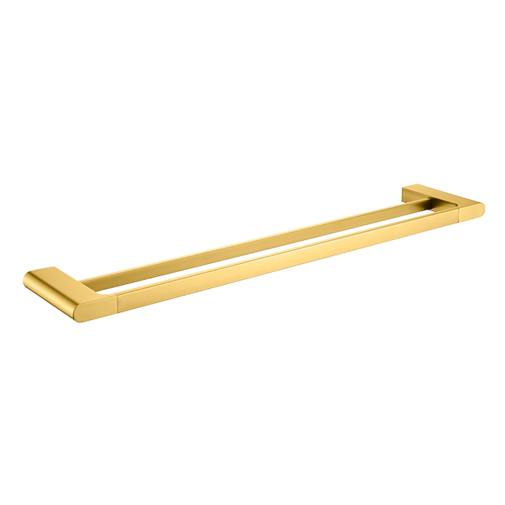 Double Towel Rail 800 Brushed Gold