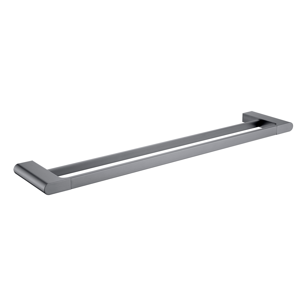 Double Towel Rail 800 Brushed Gun Metal