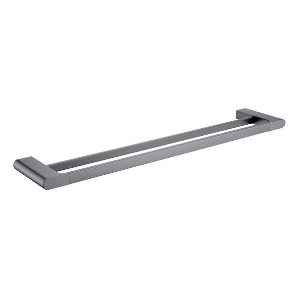 Double Towel Rail 800 Brushed Gun Metal