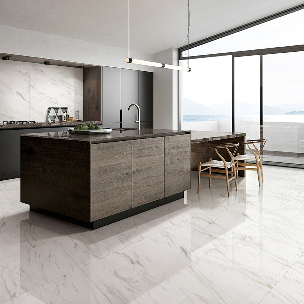 Carrara Gold Polished Tile - lifestyle view