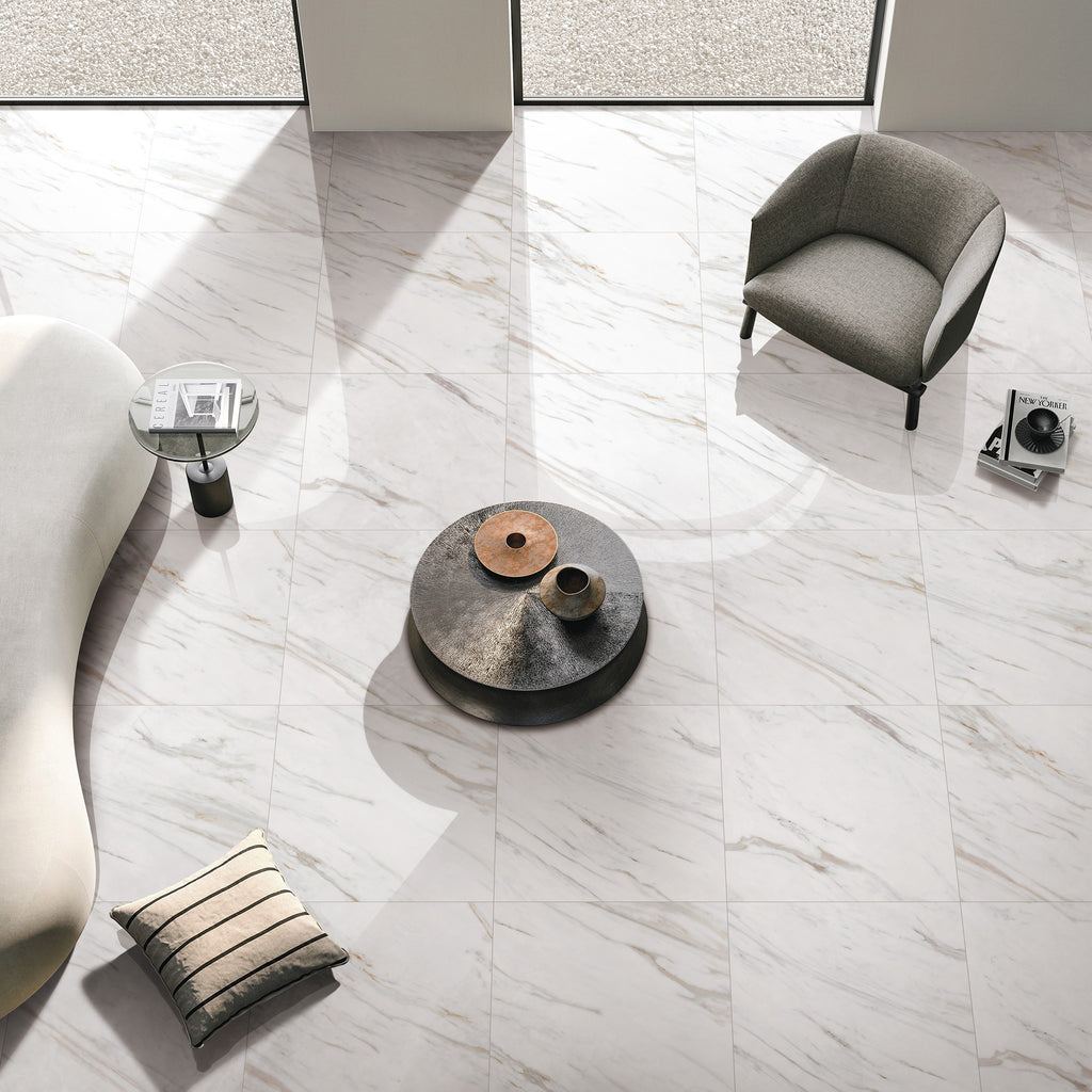 Carrara Gold Polished Tile - lifestyle view