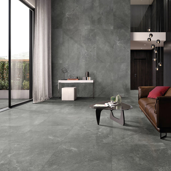 Charcoal Textured Tile - lifestyle view