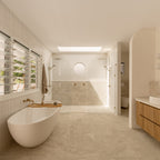 Travertine Crema Microtec Textured Tile - lifestyle view