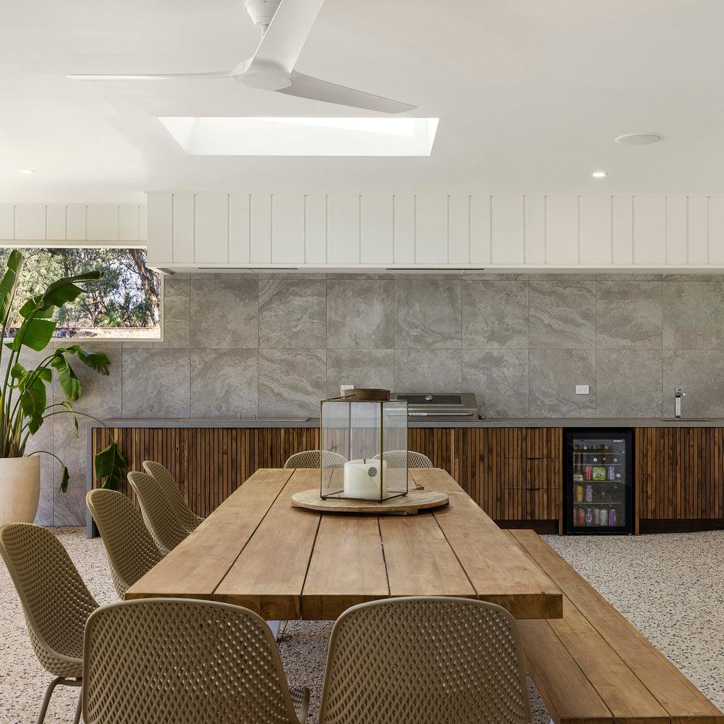 Travertine Grigio Microtec Textured Tile - lifestyle view