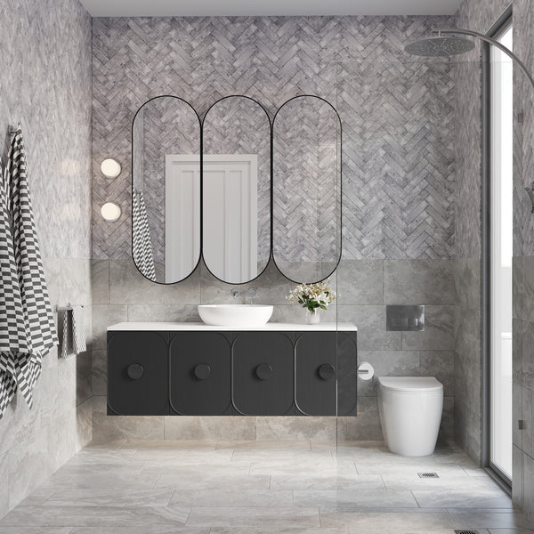 Travertine Grigio Microtec Textured Tile - lifestyle view