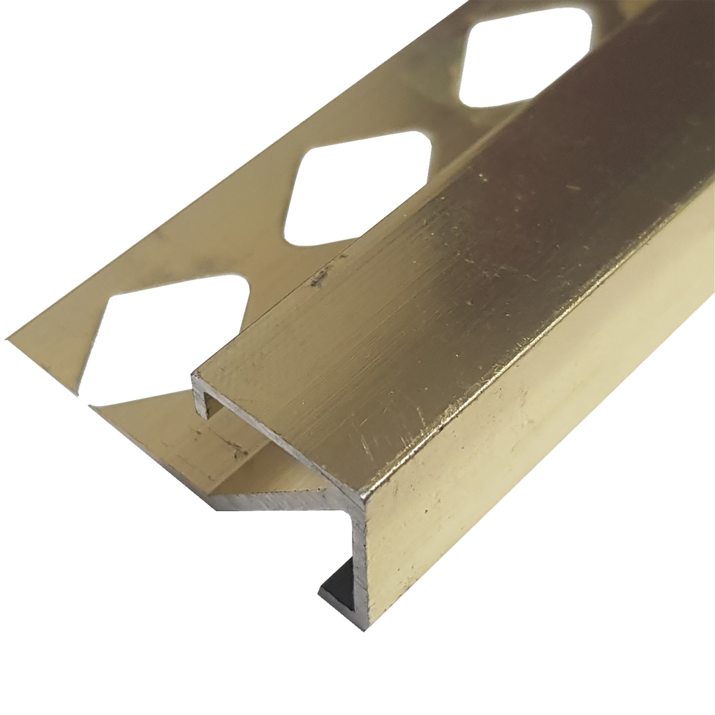 Square Edge Aluminium Bright Gold 10 x 3000mm