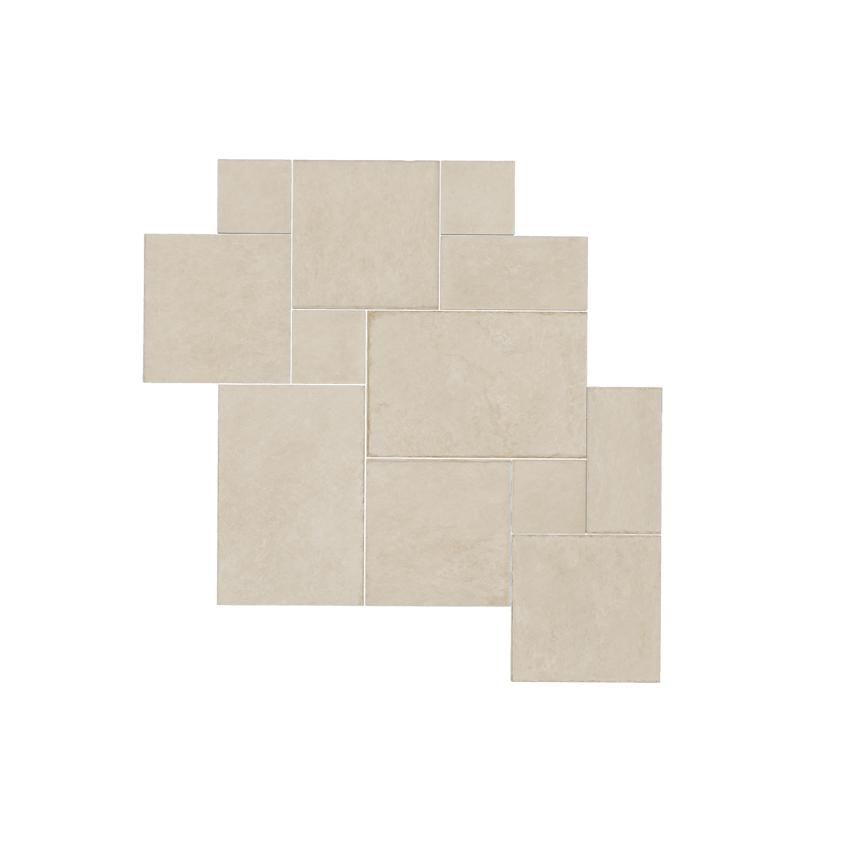Blanco Limestone Struct X Text French Pattern Tile Sample