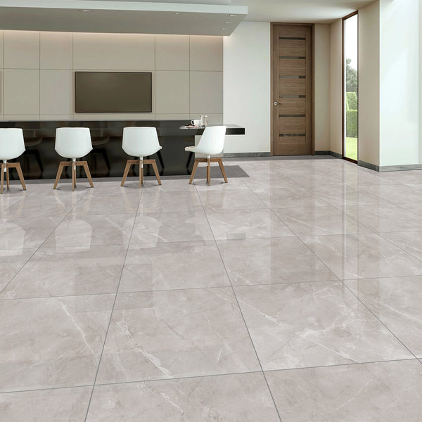Artic Grey Polished Tile - lifestyle view