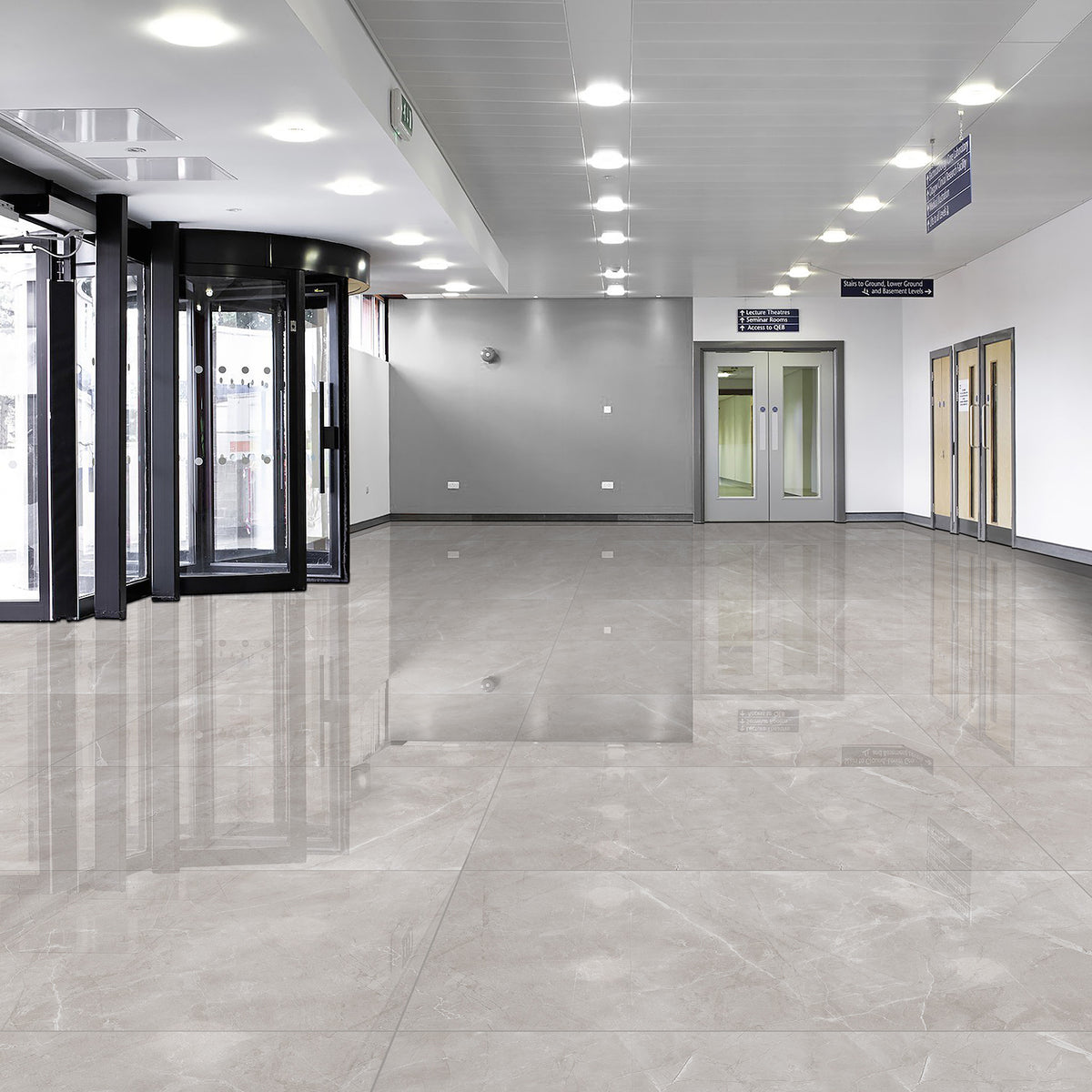 Artic Grey Polished Tile - lifestyle view