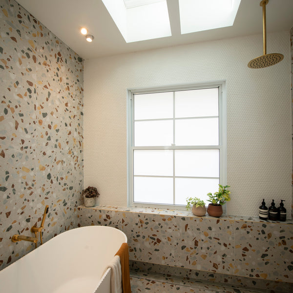 Beige Terrazzo Textured Tile - lifestyle view