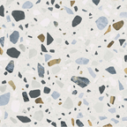 Crisp Grey Terrazzo Textured Tile