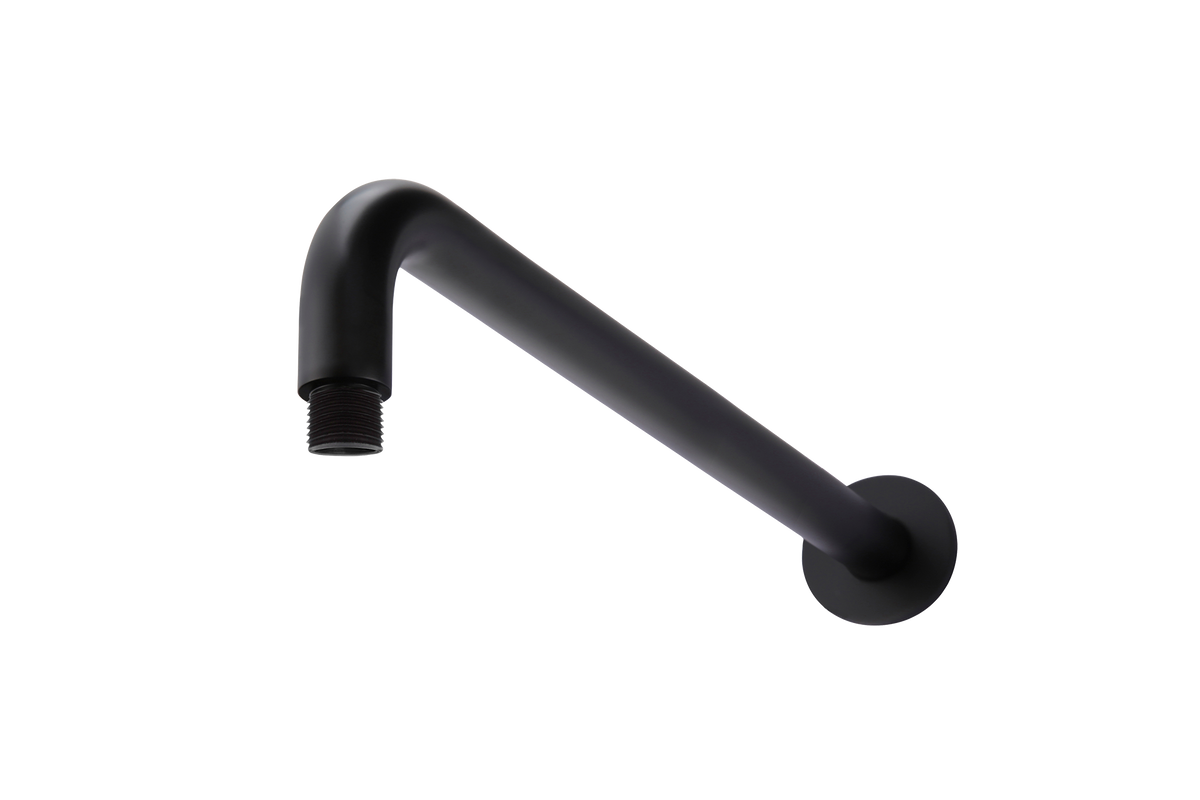Wall Shower Curved Arm 400 Black
