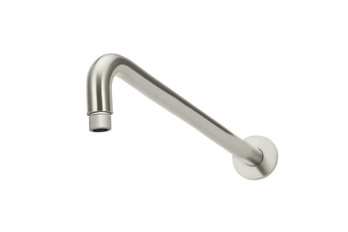 Wall Shower Curved Arm 400 Brushed Nickel