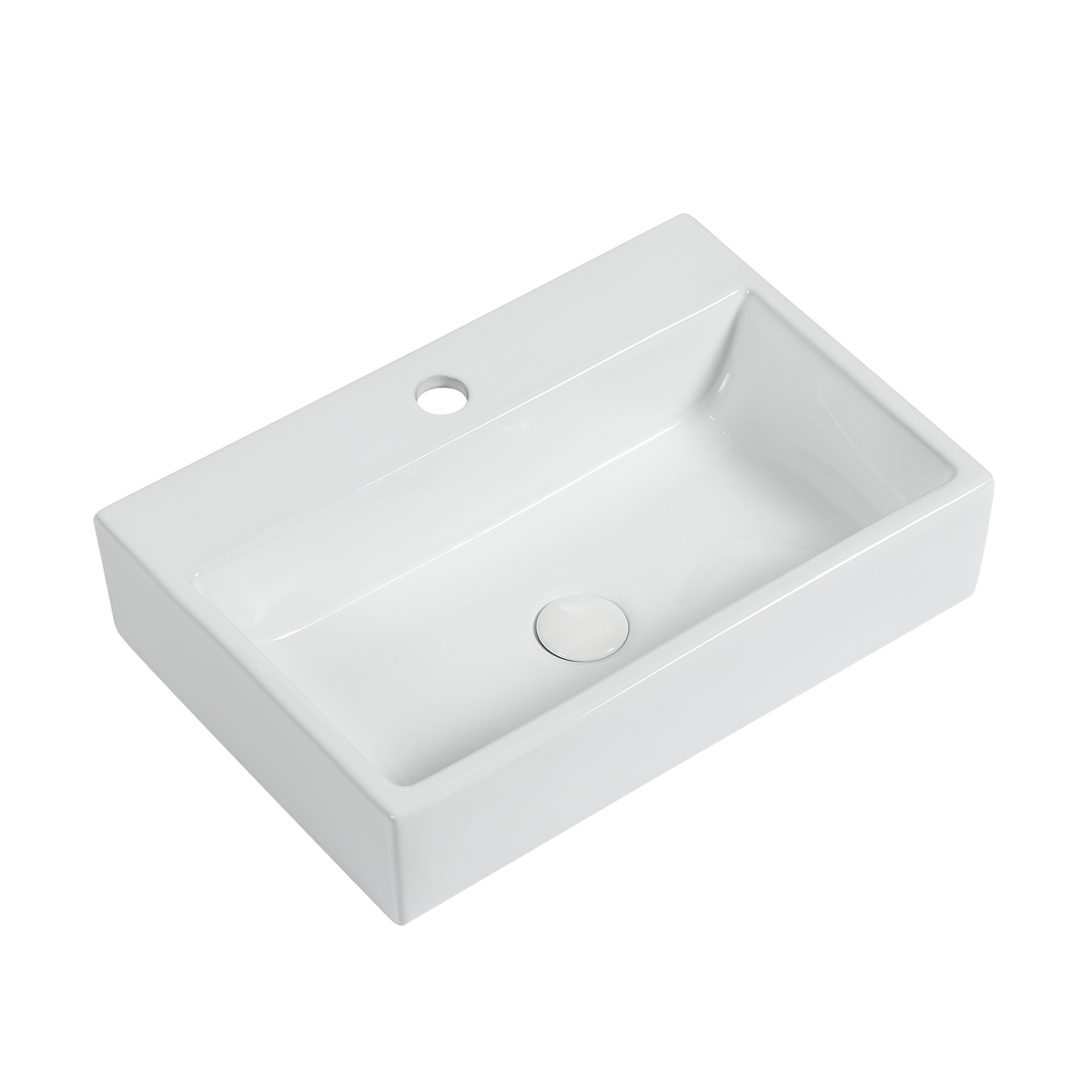Wall Mounted Basin 1TH 520x360 Ceramic Gloss White