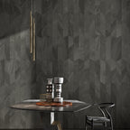Slate Black Chevron Textured (6 Pair L&R) Tile - lifestyle view