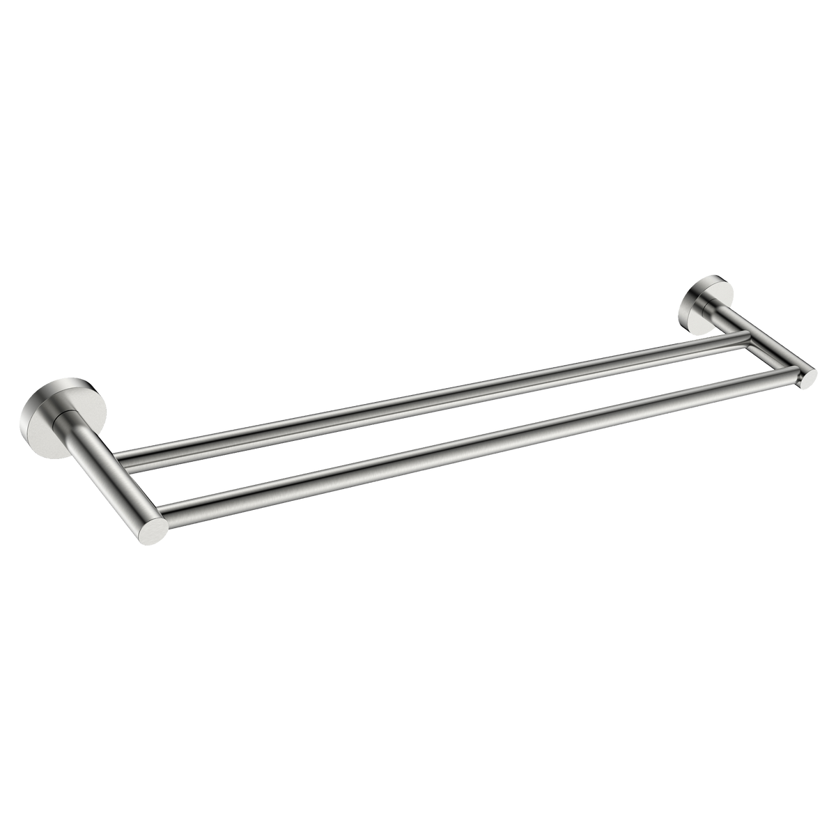 Double Towel Rail 750 Brushed Nickel