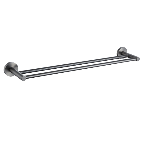 Double Towel Rail 750 Brushed Gun Metal