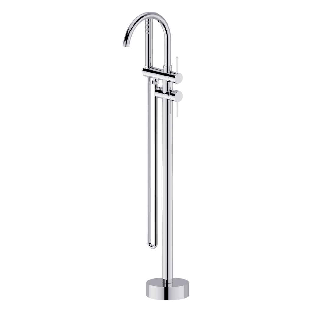 Floor Mounted Bath Mixer w Shower Chrome