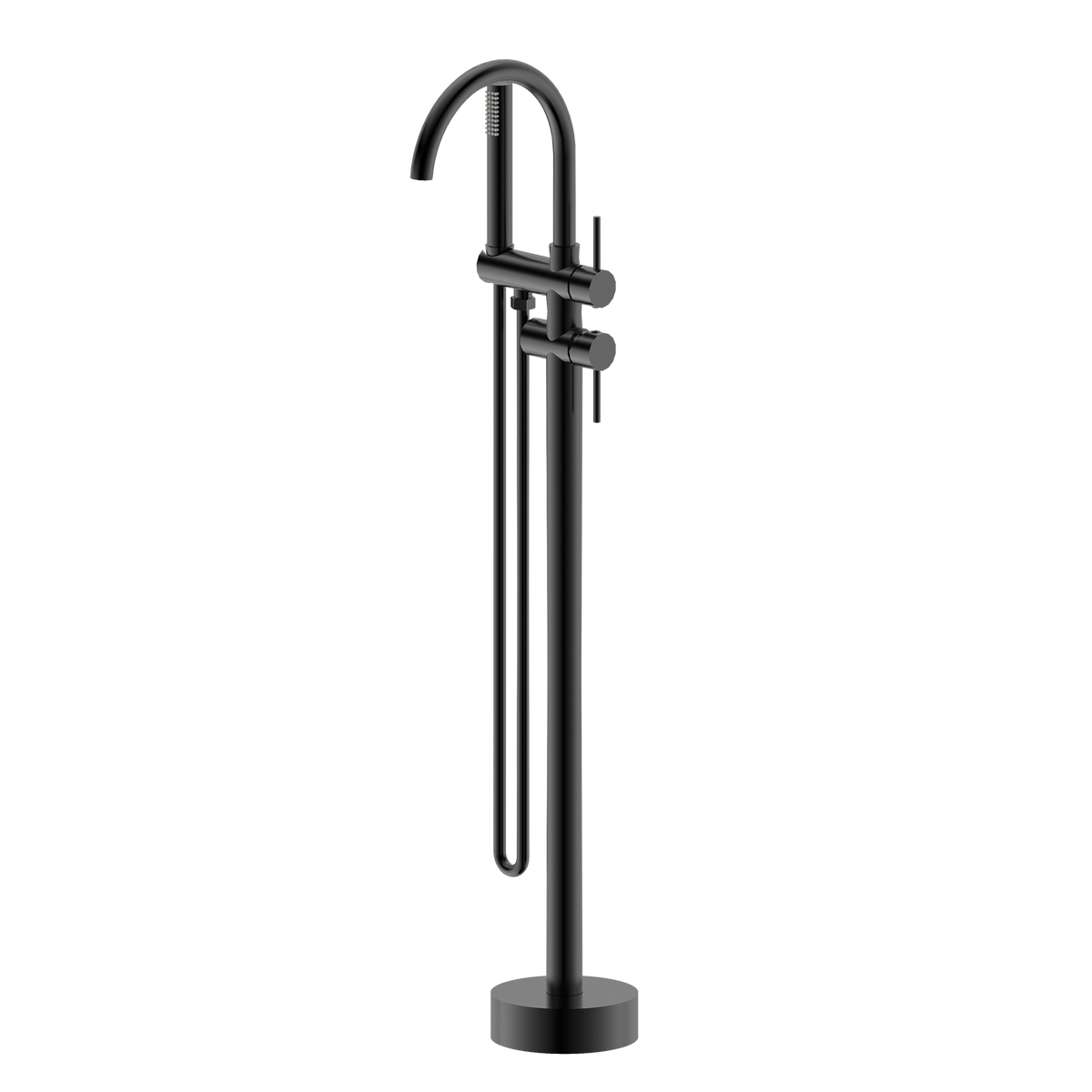 Floor Mounted Bath Mixer w Shower Matt Black