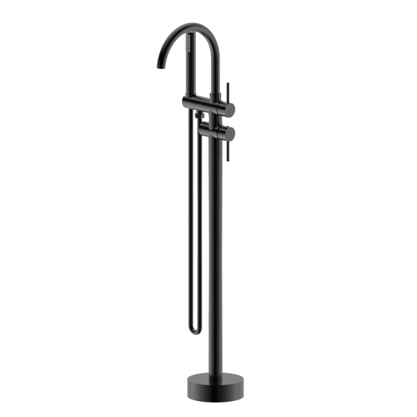 Floor Mounted Bath Mixer w Shower Matt Black
