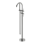 Floor Mounted Bath Mixer w Shower Brushed Nickel