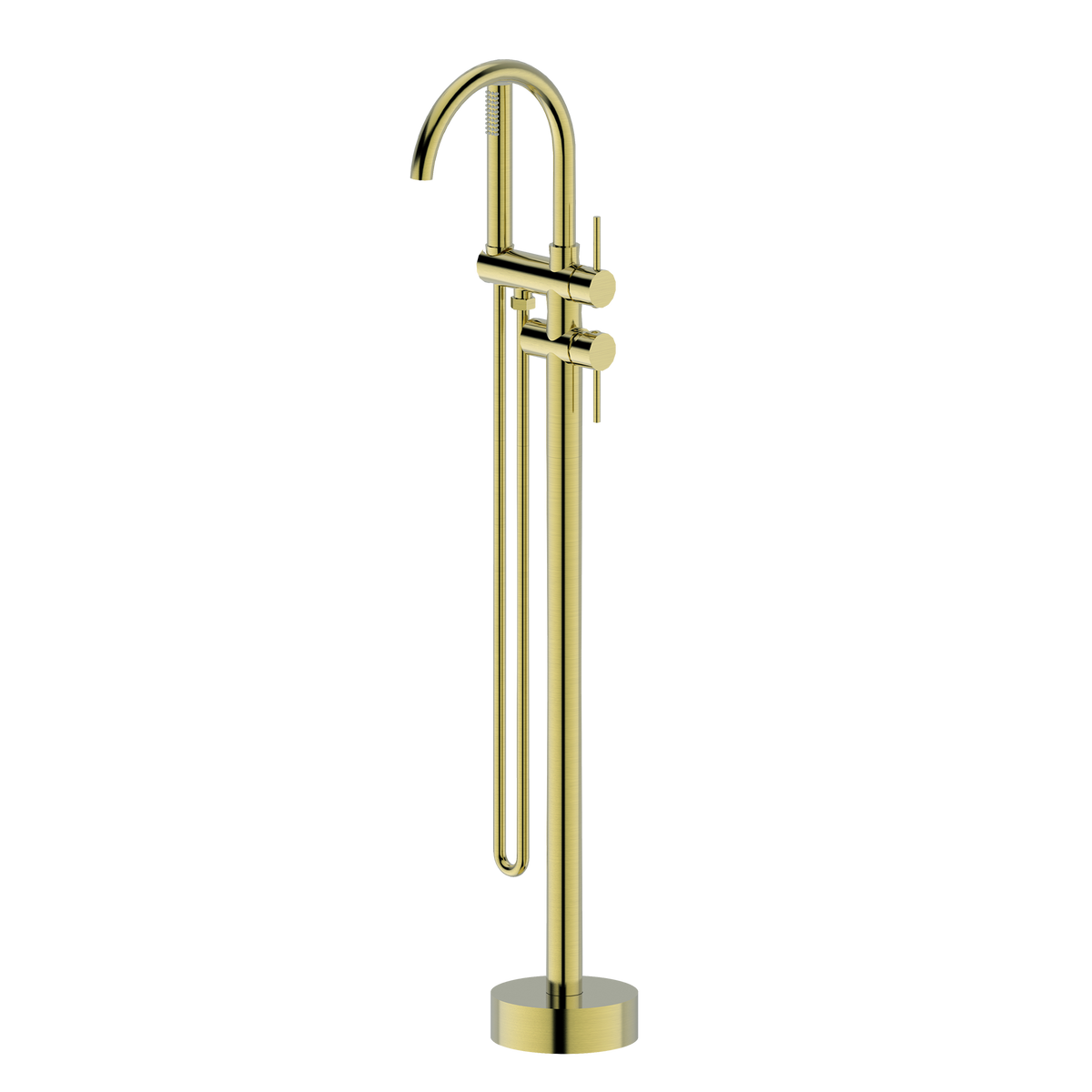 Floor Mounted Bath Mixer w Shower Brushed Gold