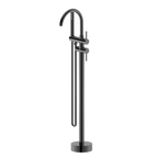 Floor Mounted Bath Mixer w Shower Brushed Gun Metal