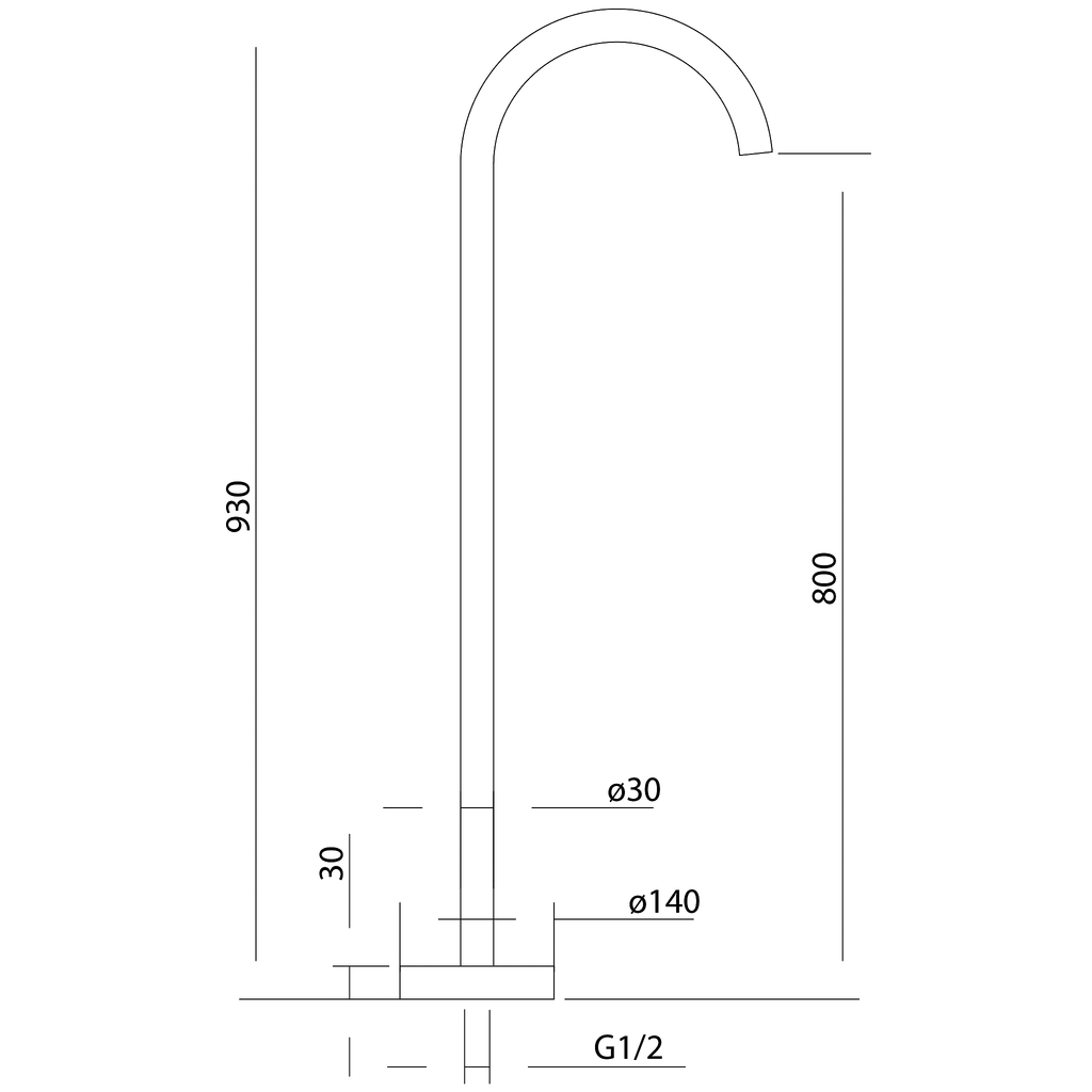 Floor Mounted Bath Outlet Chrome