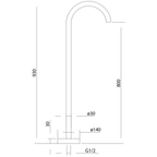 Floor Mounted Bath Outlet Matt Black